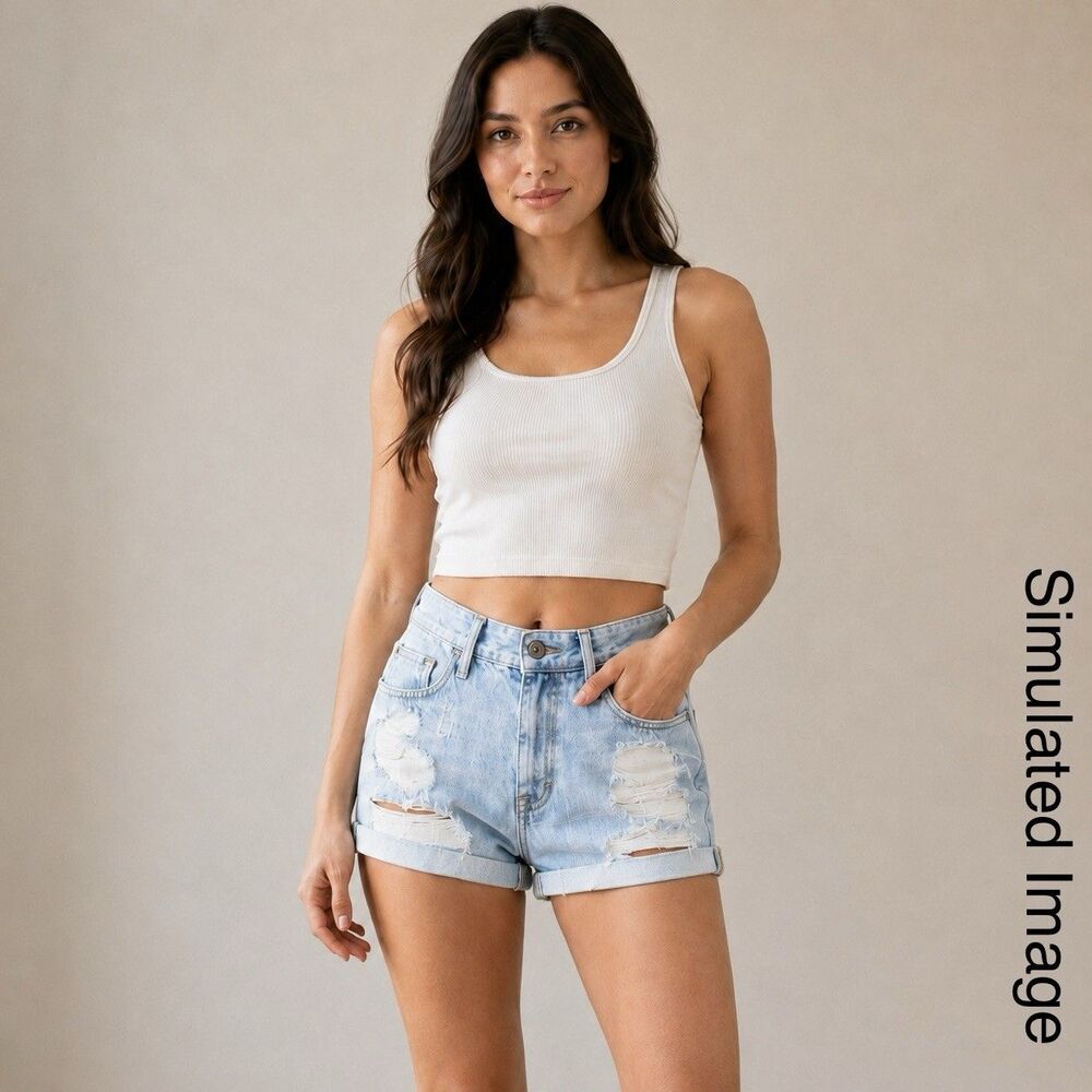 Abercrombie Fitch Denim Shorts Womens 00 24 Light Wash Distressed Cutoff